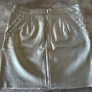 Black faux leather mini skirt